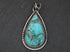 Sterling Silver Artisan Turquoise Pear Drop Pendant, (SP-5332)